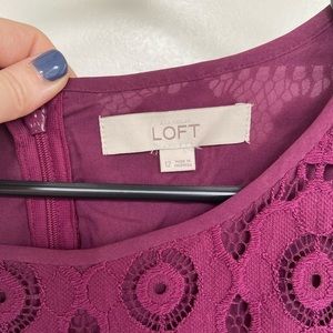 Loft Burgundy Lace Dress